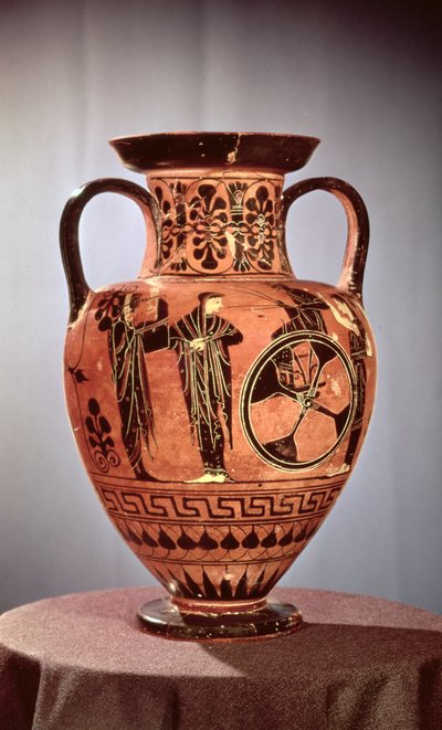 Anfora greca a figure nere raffigurante Demetra, Persefone e Apollo da Unbekannt Unbekannt