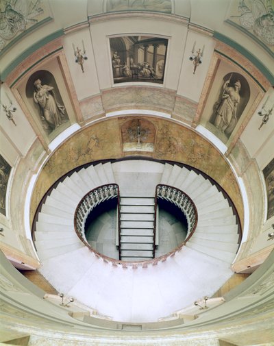 Home House, 20 Portman Square, Vista del vano scala, costruito c.1776 da Robert Adam 1728-92, Londra, Regno Unito da Unbekannt Unbekannt