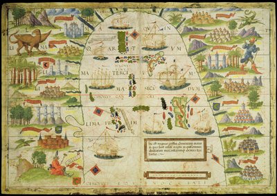 Mappa del mare della Cina, da una copia del 