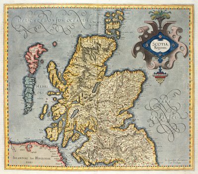 Mappa del Regno di Scozia, XVII secolo Scotia Regnum (influenzata dall