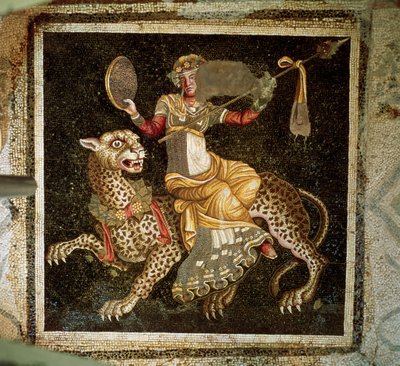 Mosaico di Dioniso che cavalca un leopardo c.180 d.C. da Unbekannt Unbekannt