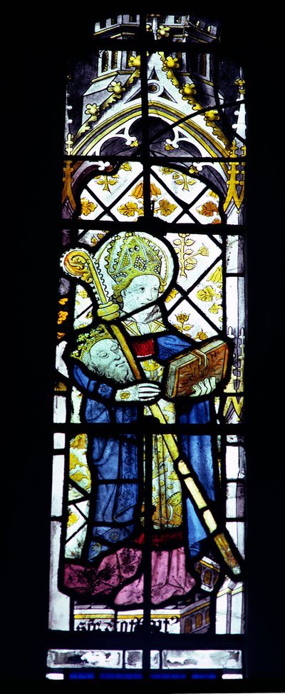 San Cuthbert che porta la testa del re Oswald, britannico, XV secolo da Unbekannt Unbekannt