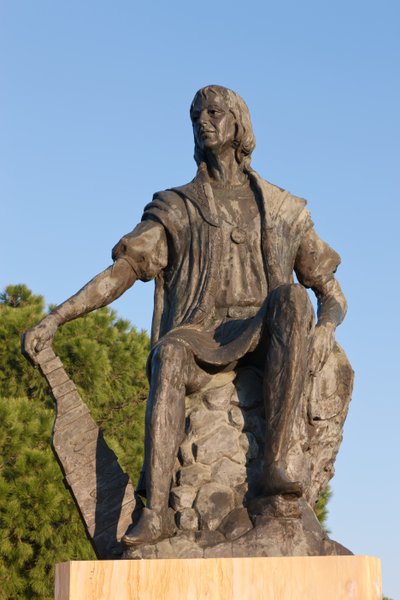 Statua di Cristoforo Colombo al Monastero di La Rabida, Provincia di Huelva, Andalusia, Spagna meridionale da Unbekannt Unbekannt