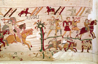 Gli inglesi fuggono dopo la morte del re Aroldo, Arazzo di Bayeux da Unbekannt Unbekannt