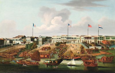 I Hongs di Canton - Commercio con la Cina, c.1850 da Unbekannt Unbekannt