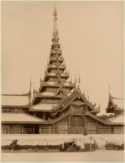 La Myei-nan o Sala delle Udienze Principale nel palazzo di Mandalay, Birmania, fine XIX secolo da Unbekannt Unbekannt