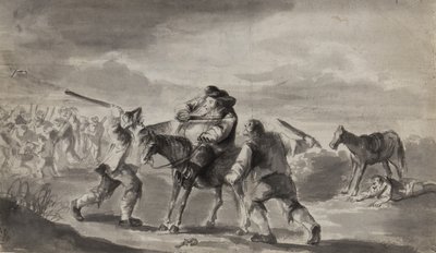 Viaggiatore assalito, possibilmente Hudibras di Samuel Butler, c.1790 da Unbekannt Unbekannt