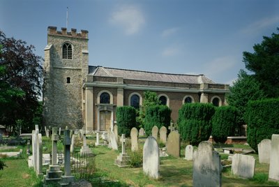 Vista della chiesa di San Lorenzo Whitchurch, Little Stanmore, Londra da Unbekannt Unbekannt