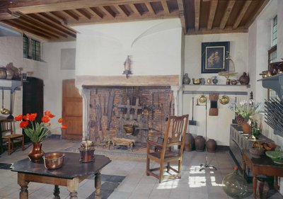 Vista della cucina nella Casa della Badessa da Unbekannt Unbekannt