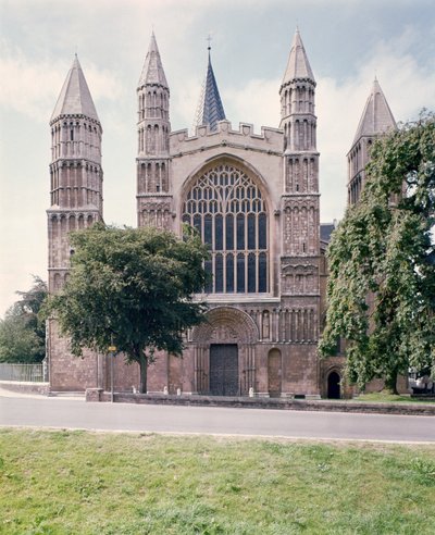 Veduta della facciata ovest della Cattedrale di Rochester, costruita c.1150 da Unbekannt Unbekannt
