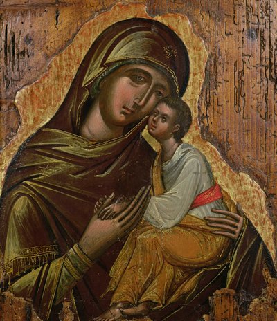 Vergine della Tenerezza, icona greca da Creta, fine XV secolo da Unbekannt Unbekannt