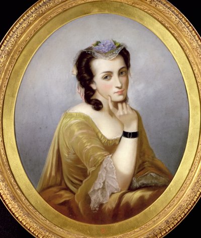 Donna in abito Watteau, c.1870 da Unbekannt Unbekannt