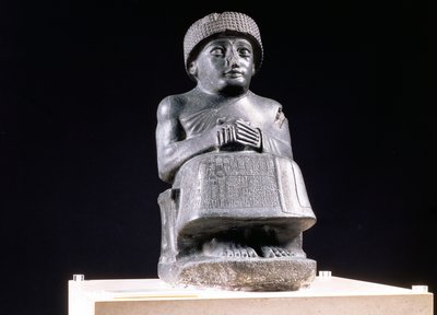 Gudea, Principe di Lagash, statua dedicata a Ningizzada, Neo-Sumerica, da Telloh, antica Girsu, c.2130 a.C. da Unbekannt