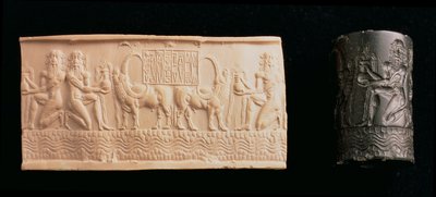 Cilindro sigillo di Shar-kali-sharri, Re di Akkad, Mesopotamia, c.2340-2100 a.C. da Unbekannt