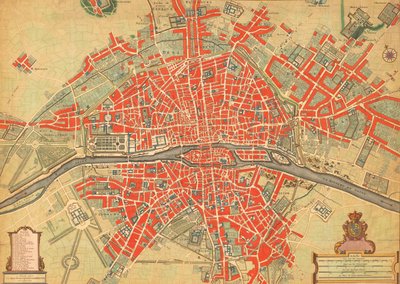 Mappa di Parigi del XVIII secolo, Francia da Unbekannter Künstler