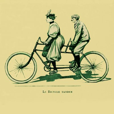 Una bicicletta tandem da Unbekannter Künstler