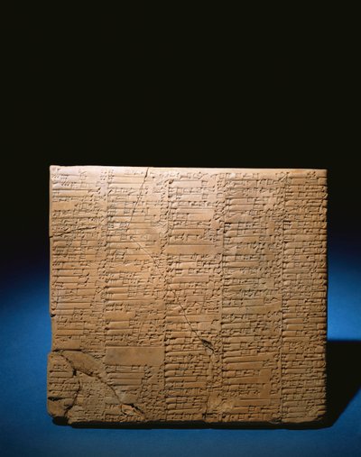 Grande tavoletta Ur III a più colonne riguardante il bestiame elencato per il sacrificio, 2047-2038 a.C. da Unbekannt