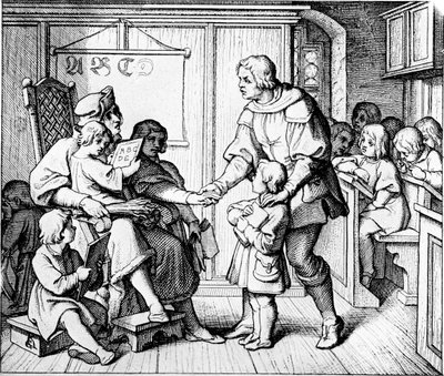 Una scuola ai tempi di Martin Lutero da Unbekannter Künstler
