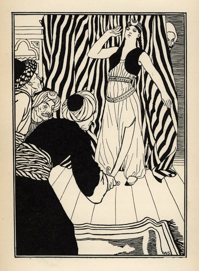 Un sultano nasconde il Barone di Munchausen. Illustrazione di William Strang e JB Clark da Le avventure del Barone di Munchausen di Rudolf Erich Raspe da Unbekannt