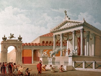 Un tempio a Pompei da Unbekannter Künstler