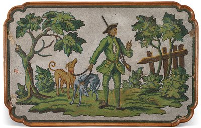 Parte superiore di una quercia tedesca e tavolino con perline, c. 1740 da Unbekannter Künstler