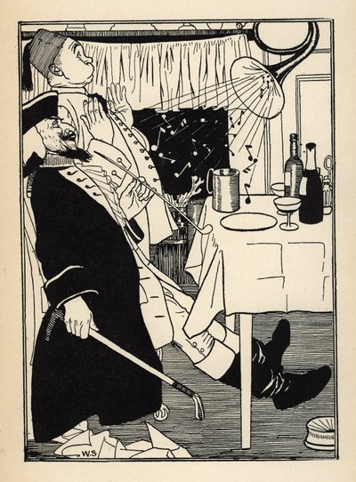 Una tromba che si era congelata, produce suoni da sola quando si riscalda, per il divertimento e lo stupore di tutti. Illustrazione di William Strang (1859-1921) e JB Clark da 