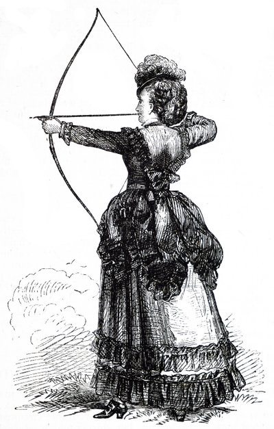 Una giovane donna che pratica il tiro con l
