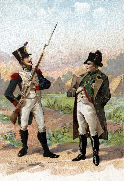 Un giovane soldato ferma Napoleone I sulla sua strada 1805. XIX secolo da Unbekannter Künstler