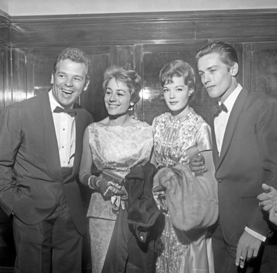Attori Renato Salvatori, Annie Girardot, Romy Schneider e Alain Delon al 21º Festival del Cinema di Venezia da Alec Hunter