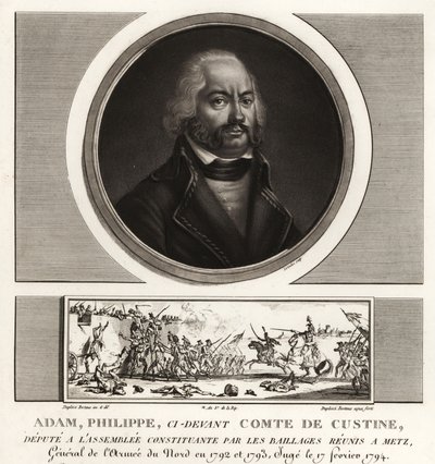 Adam Philippe, Conte di Custine, generale rivoluzionario francese, giustiziato per tradimento 1793 da Unbekannt
