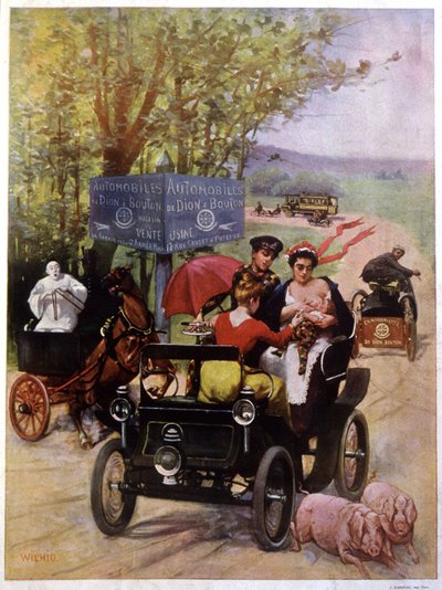Pubblicità de Wilhio per le automobili di Dion Bouton Francia fine XIX secolo da Unbekannter Künstler