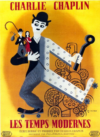 Locandina del film Tempi moderni di Charles Chaplin con Charlie Chaplin 1936 da Unbekannt