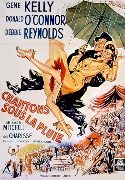 Locandina del film Cantando sotto la pioggia di Stanley Donen e Gene Kelly con Gene Kelly e Debbie Reynolds 1953 da Unbekannt