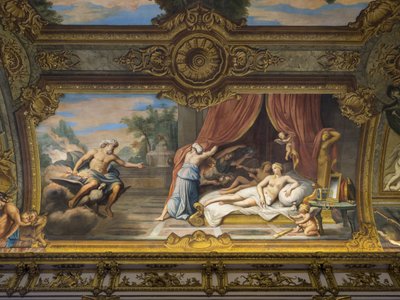 Allegoria del Fuoco rappresentante Giove e Semele, Luigi XIII in visita ad Anna d