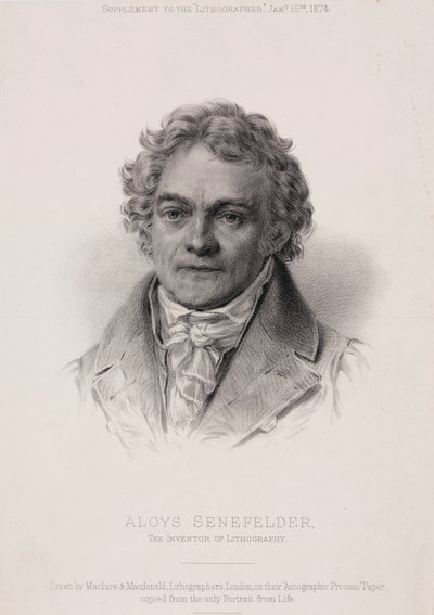 Alois Senefelder, inventore tedesco della litografia, c1810 da Unbekannt
