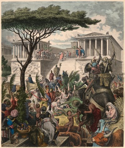 Antica Grecia: Altare di Pergamo, celebrazione della vittoria del re attalide Eumene II sui nemici galati da Unbekannt