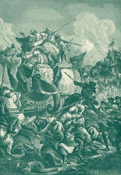 Anwaruddin Muhammed Khan alla Battaglia di Ambur da Unbekannter Künstler