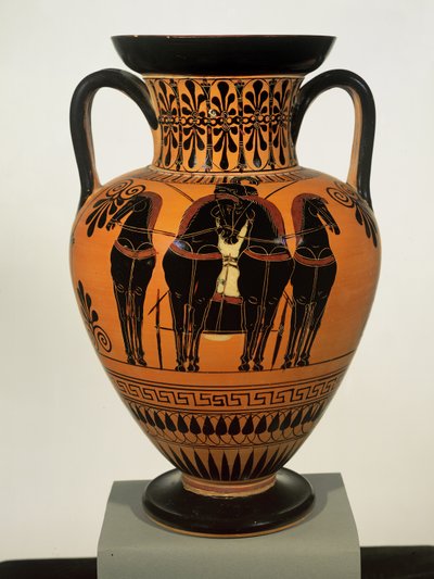 Anfora a collo nero a figure attiche, nello stile del Pittore di Antimenes, c.520 a.C. da Unbekannt