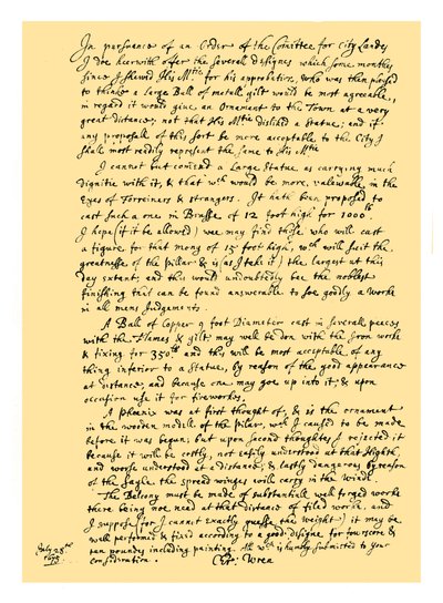 Autografo: Sir Christopher Wren da Unbekannt