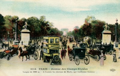 Avenue des Champs-Élysées, Parigi, c. 1900 da Unbekannter Künstler