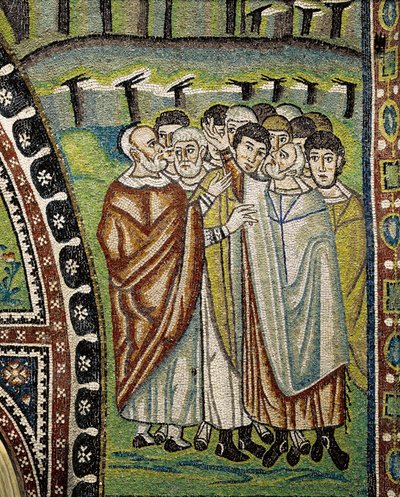 Basilica di San Vitale, Dettaglio dei mosaici della lunetta sopra l