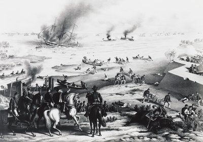 Battaglia di Hampton Roads o Battaglia delle Corazzate, USS Monitor e CSS Virginia da William M. Timlin