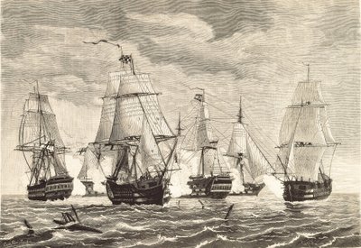 Battaglia di Trafalgar (21 ottobre) da Unbekannter Künstler