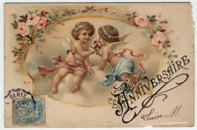 Cartolina di auguri di compleanno - Cartolina fine XIX-XX secolo da Unbekannt
