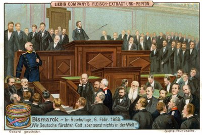Bismarck nel Reichstag da Unbekannter Künstler