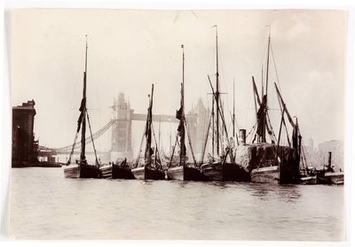 Barche ormeggiate al Tower Bridge da Unbekannt