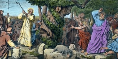 Bonifacio abbatte la quercia del Danubio da Unbekannter Künstler