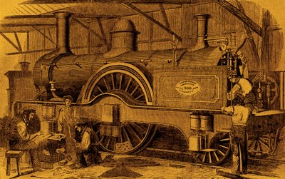 Costruzione della locomotiva di McConnell da Unbekannter Künstler