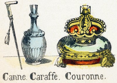 C - Bastone Caraffa Corona - Alfabeto - intrattenimento per bambini - Immagini d