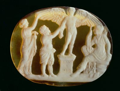 Cammeo di Icaro e Dedalo con Persefone e Artemide da Unbekannt